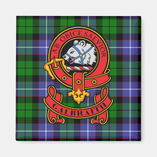 Íman Clan Galbraith Magnet com Crest e Tartan