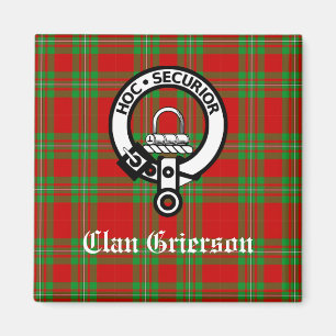 Íman Clan Grierson Crest Crachá e Tartan