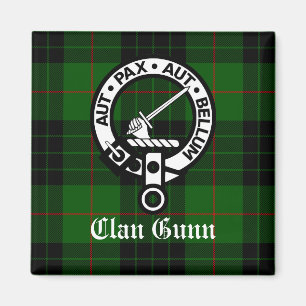 Íman Clan Gunn Crest Crachá e Tartan