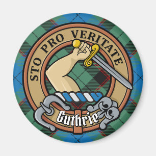 Íman Clan Guthrie Crest sobre Tartan