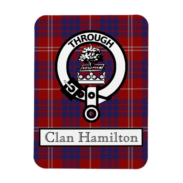Íman Clan Hamilton Crest e Tartan II (Vertical)