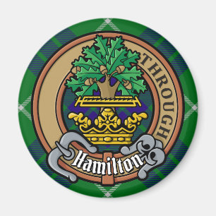 Íman Clan Hamilton Crest sobre caçar Tartan