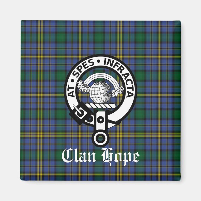 Íman Clan Hope Crest Crachá & Tartan (Frente)