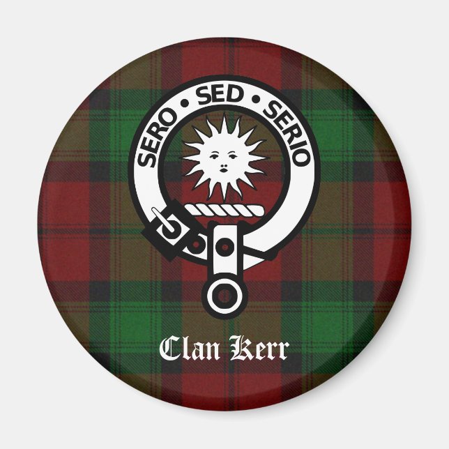 Íman Clan Kerr Crest Crachá Tartan (Frente)