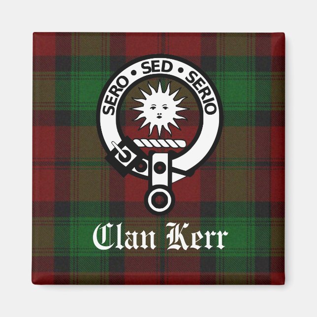 Íman Clan Kerr Tartan e Crachá Crest (Frente)