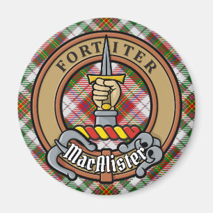 Íman Clan MacAlister Crest over Dress Tartan
