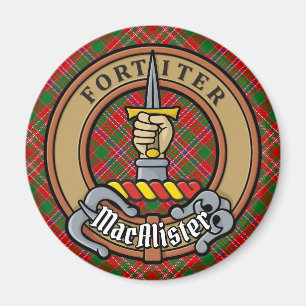 Íman Clan MacAlister Crest sobre Tartan