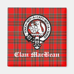Íman Clan MacBean Crest Crachá e Tartan