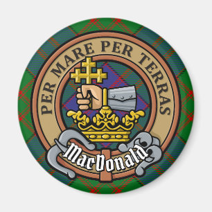 Íman Clan MacDonald Crest sobre Tartan