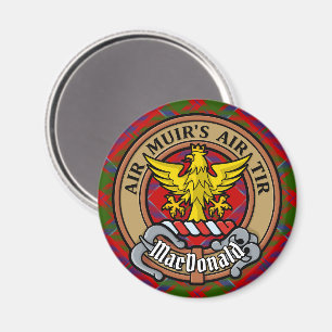Íman Clan MacDonald do Keppoch Crest sobre Tartan