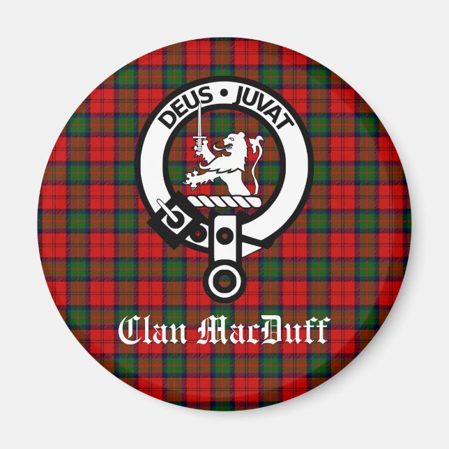 Íman Clan MacDuff Tartan e Crachá Crest escoceses (Frente)