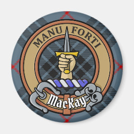 Íman Clan MacKay Crest sobre Blue Tartan