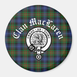 Íman Clan MacLaren Crest Crachá e Tartan personalizável