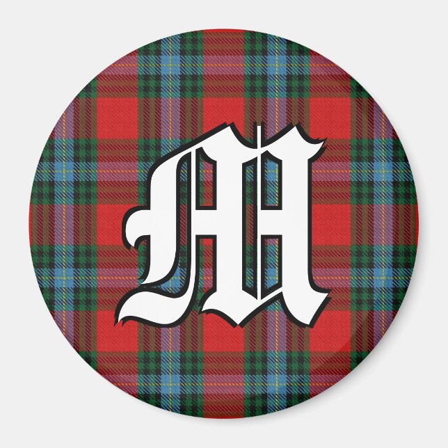 Íman Clan MacLea Livingstone Tartan Acentos na Xadrez (Frente)