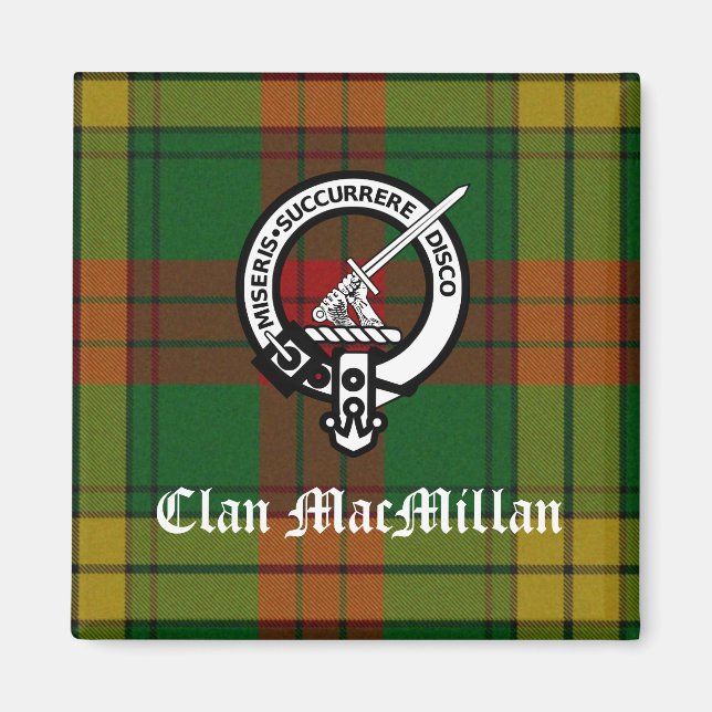 Íman Clan MacMillan Crest Crachá e Tartan (Frente)