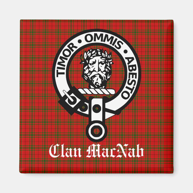Íman Clan MacNab Crest Crachá e Tartan (Frente)