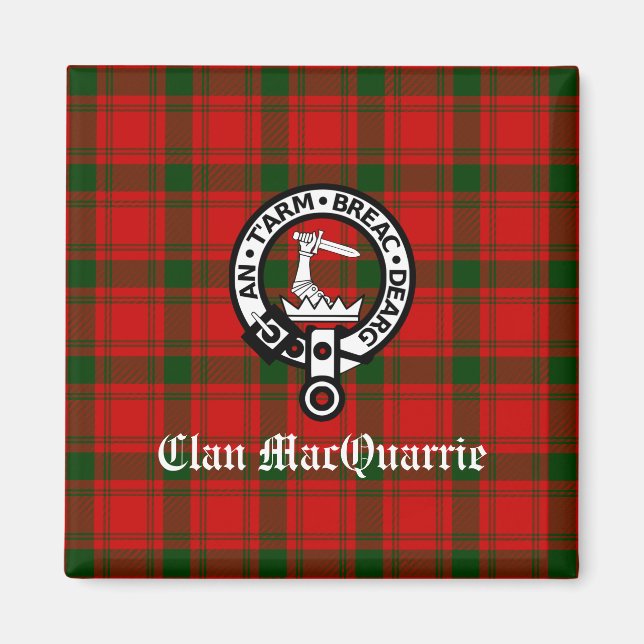 Íman Clan MacQuarrie Tartan e Crest (Frente)