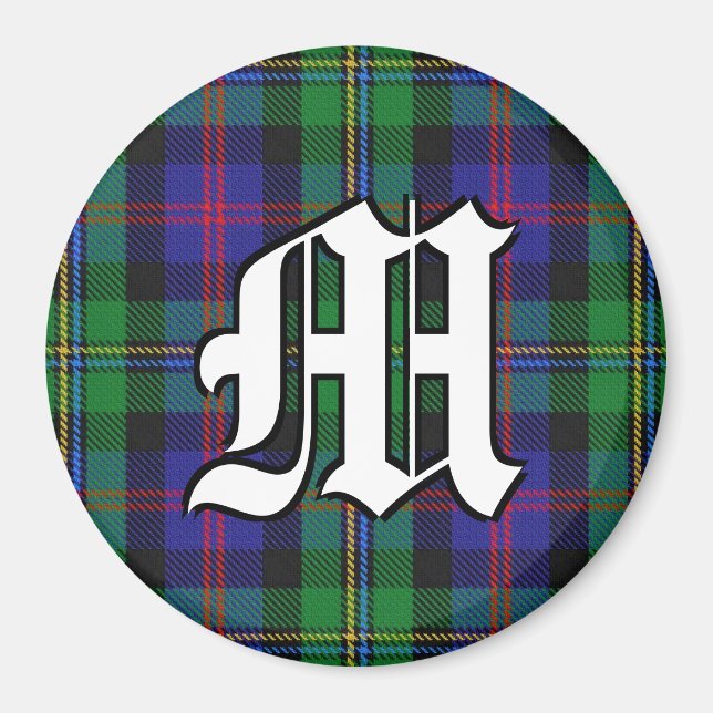 Íman Clan Malcolm Tartan Acentos na Xadrez (Frente)