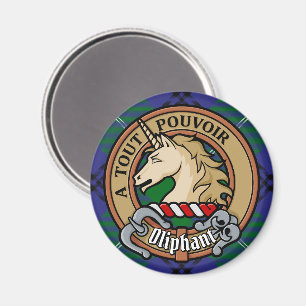 Íman Clan Oliphant Crest sobre Tartan