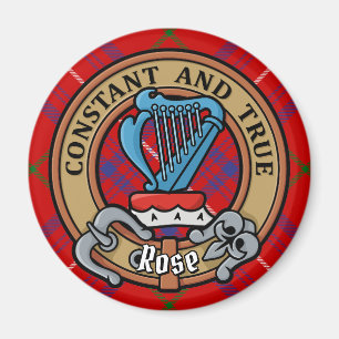 Íman Clan Rosa Crest sobre Tartan