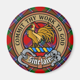 Íman Clan Sinclair Crest sobre o Red Tartan