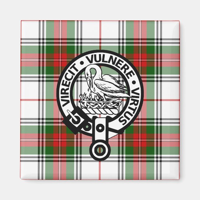 Íman Clan Stewart Tartan Crest Magnet (Frente)