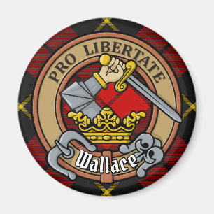 Íman Clan Wallace Crest sobre Tartan