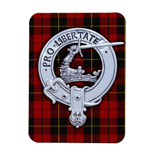 Íman Clan Wallace Crest & Tartan (Vertical)