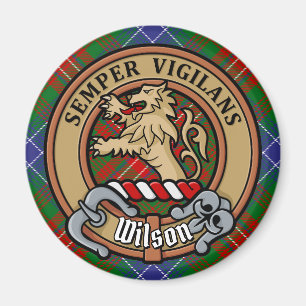 Íman Clan Wilson Crest sobre Tartan Moderno