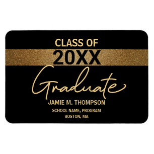 Íman Classe de anúncio do Formando Dourado preto de 202