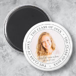 Íman Classe de formando de 20XX Foto Personalizada Mode<br><div class="desc">Este design simples e clássico é composto de sans serif e tipografia cursiva divertida e adiciona uma foto personalizada.</div>