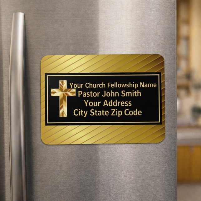 Íman Classe Pastoral da Igreja Dourado e Preto (The foil details are simulated in the artwork. No actual foil will be used in making this product.)