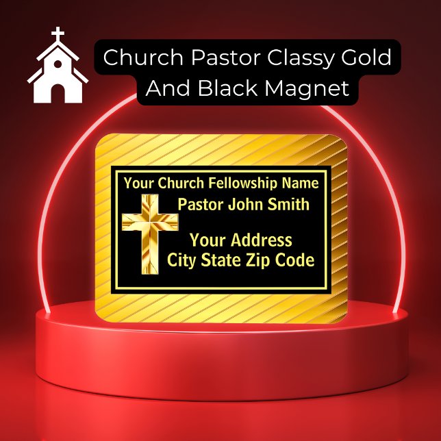 Íman Classe Pastoral da Igreja Dourado e Preto (PLEASE NOTE: The foil elements are simulated and will not be used in the making of this product.)