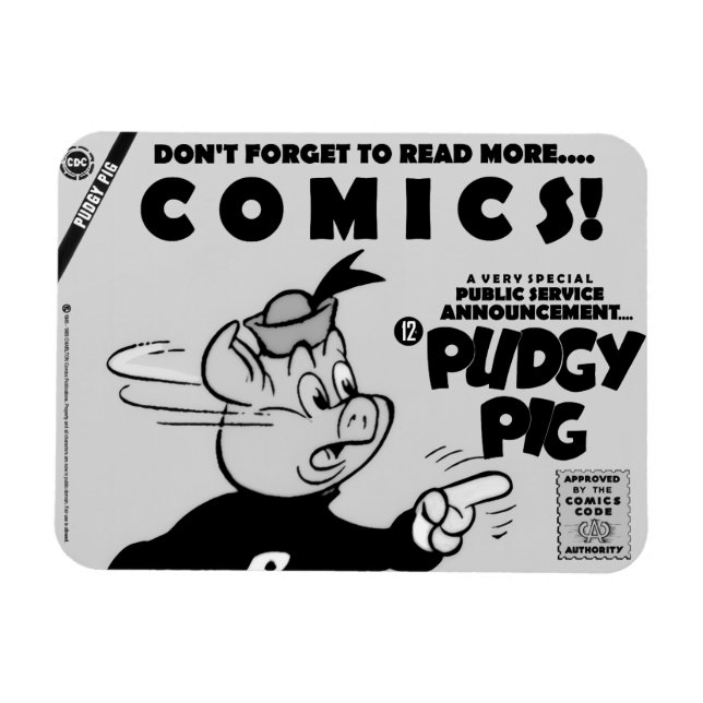 Íman Classic PUDGY PIG (P.S.A.) Magnet  (Horizontal)
