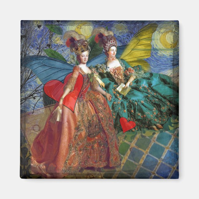 Íman Clássica Gemini Whimsical Butterfly Mulher (Frente)