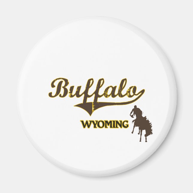 Íman Clássico da Cidade de Buffalo Wyoming (Frente)
