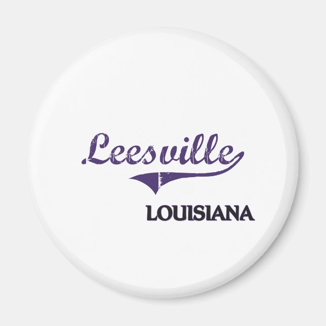 Íman Clássico da Cidade de Louisiana em Leesville (Frente)