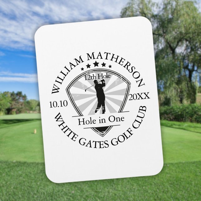 Íman Clássico de Buraco de Um Personalizado de Golfe (Hole in One Classic Personalized Golf Magnet)