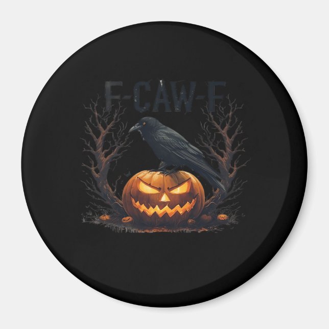 Íman Clássico do Abóbora Assustadora de Halloween da Ca (Frente)