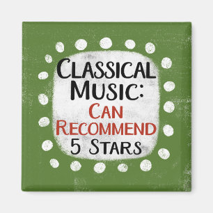 Íman Clássico Music Review 5 Stars Refrigerator Magnet