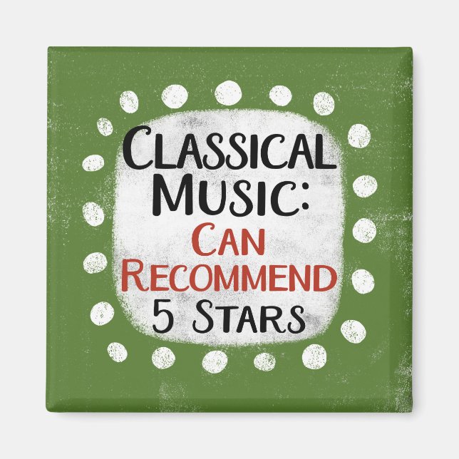 Íman Clássico Music Review 5 Stars Refrigerator Magnet (Frente)