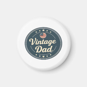Íman Clássico Pai Vintage Retro Insígnia Estrelas & Lis