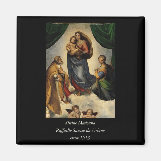 Íman Clássico "Sistine Madonna" (cerca de 1513) de Rafa (Frente)
