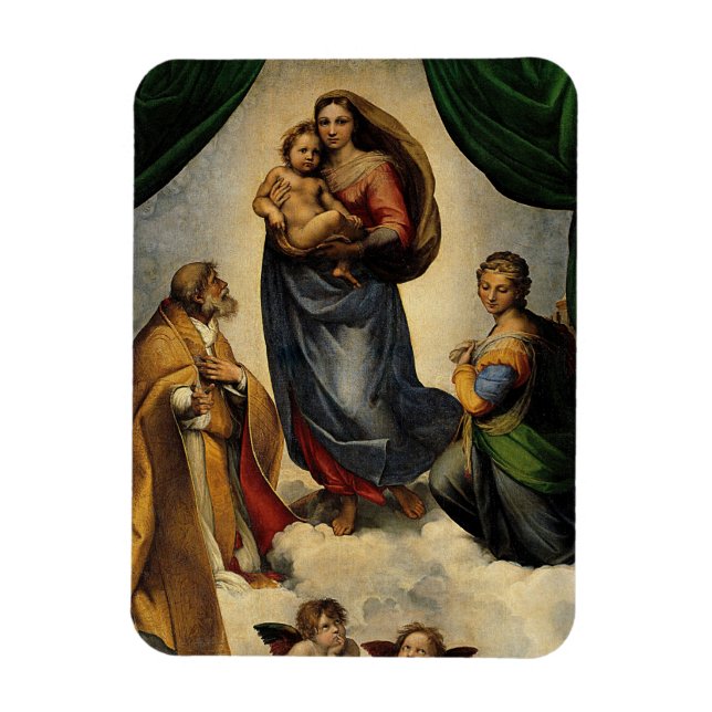 Íman Clássico "Sistine Madonna" (cerca de 1513) de Rafa (Vertical)