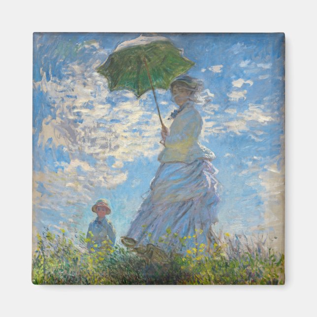 Íman Claude Monet - A Promenade, Mulher com Guarda-Sol (Frente)