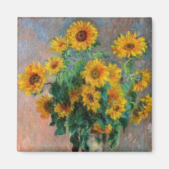 Íman Claude Monet - Buquê de Sunflower (Frente)