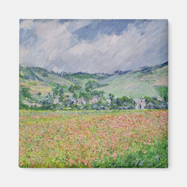 Íman Claude Monet | Campo Poppy perto de Giverny, 1885 (Frente)