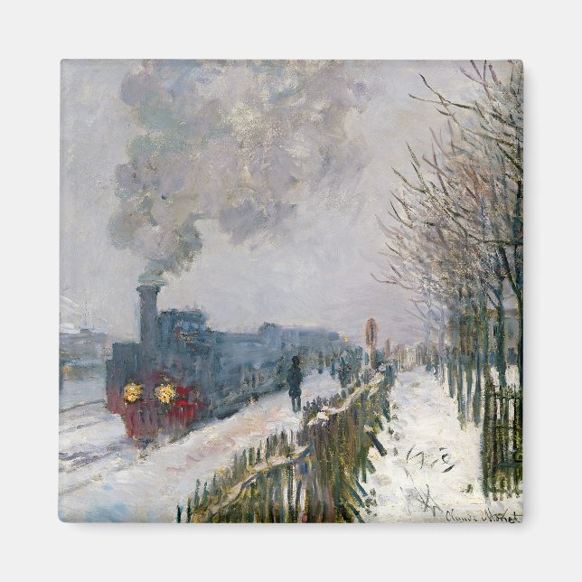Íman Claude Monet - Comboio na neve / A locomotiva (Frente)