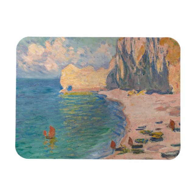 Íman Claude Monet - Etretat: Praia e Falaise d'Amont (Horizontal)
