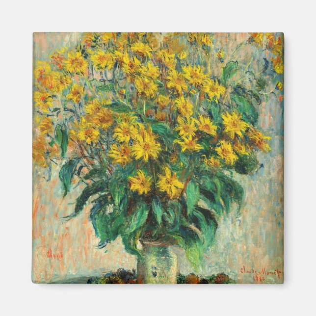 Íman Claude Monet - Flores de Alcachofra de Jerusalém (Frente)